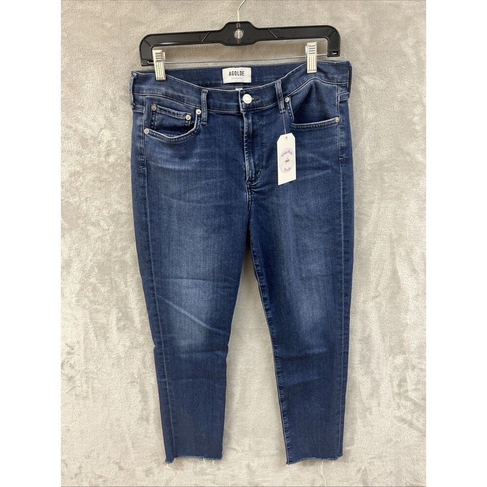 AGOLDE Jeans Women’s 31 Dark Wash Straight Tapered Rayon Cotton Lyocell Mid Rise